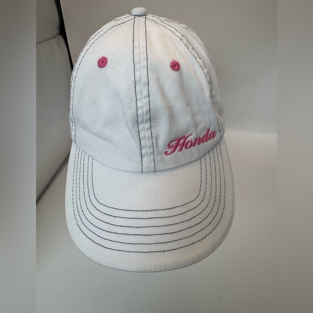 Honda White & Pink Ball Cap Hat by K Products Headwear - S2000 Logo